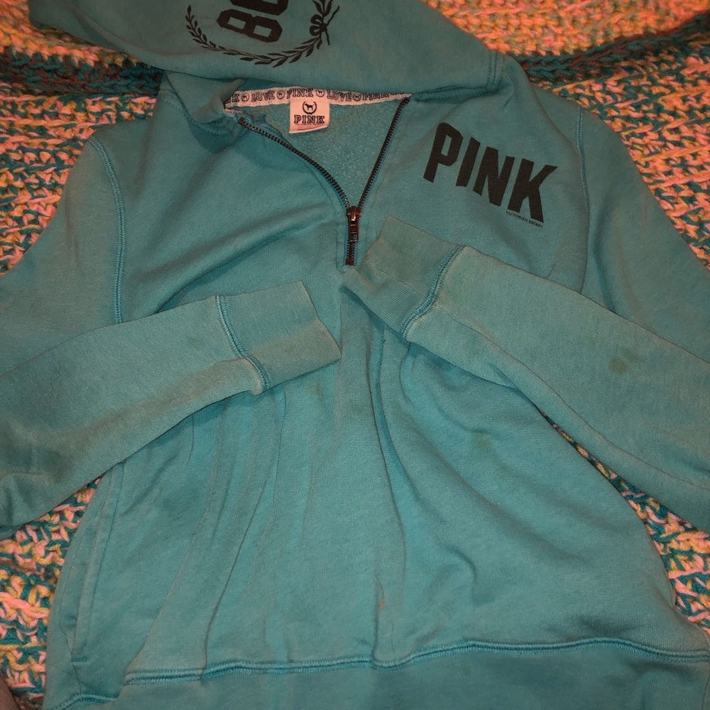 PINK / Victoria Secret Vibrant Light/Neon Blue long sleeve shirt hoodie